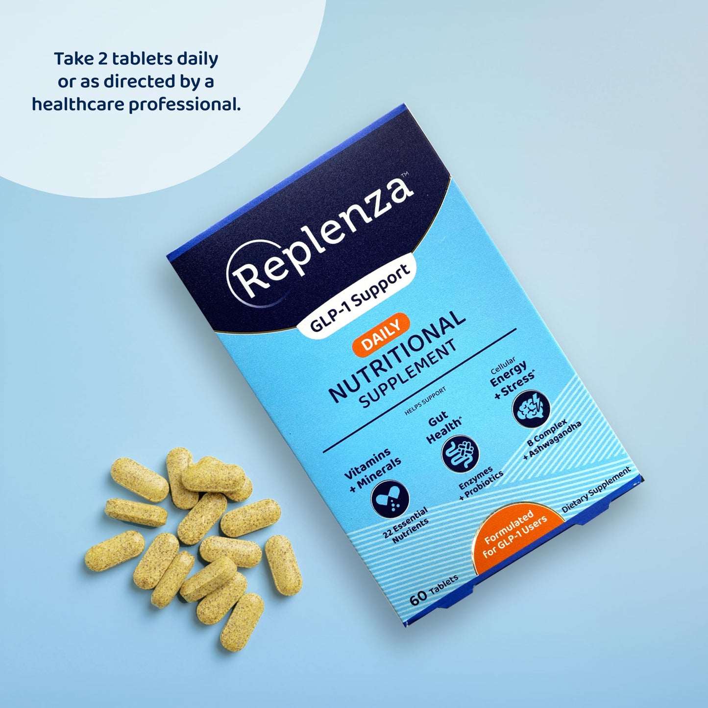 Replenza Daily GLP-1 Nutritional Support Supplement, 120 Tablets