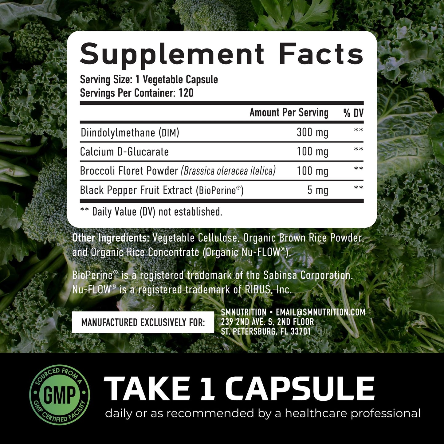 SMNutrition DIM Supplement for Men 300mg Capsule, 120 Capsules