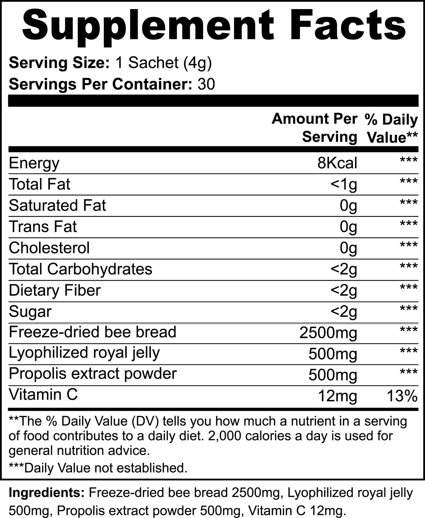 Invincible Supplements Bee Pearl Powder 30