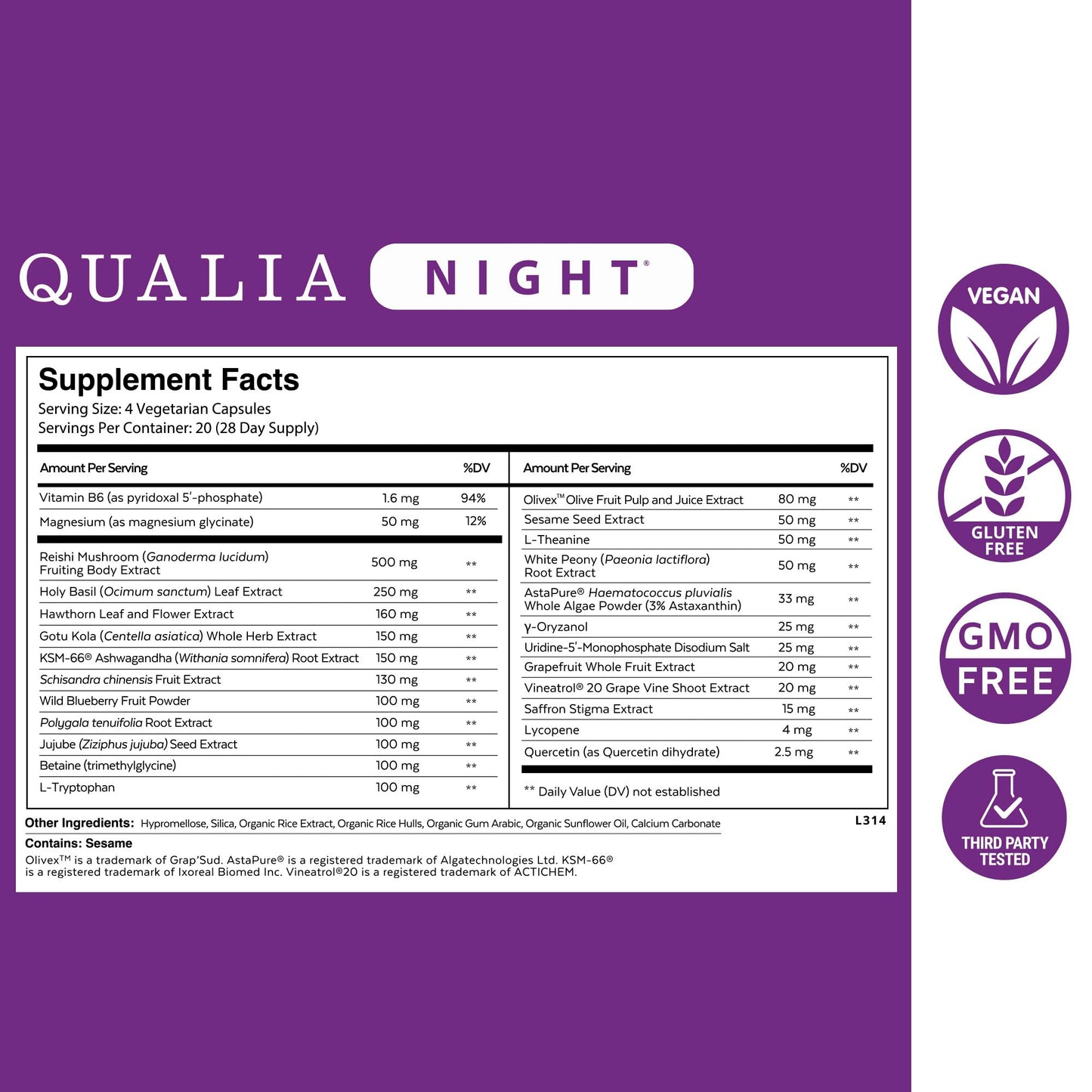 Qualia Life Sciences Qualia Mind & Qualia Night Capsule, 50 Capsules