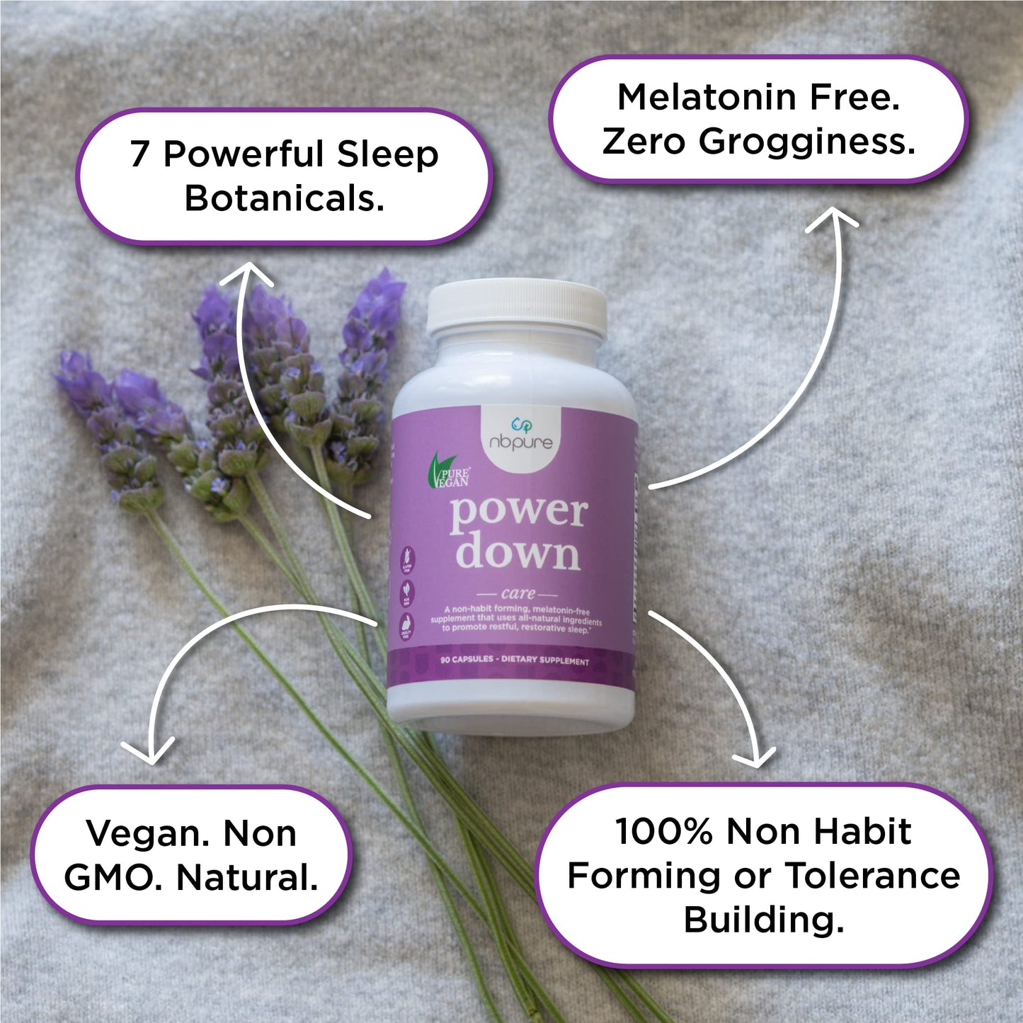 nbpure Power Down Sleep Supplement Capsule, 90 Count
