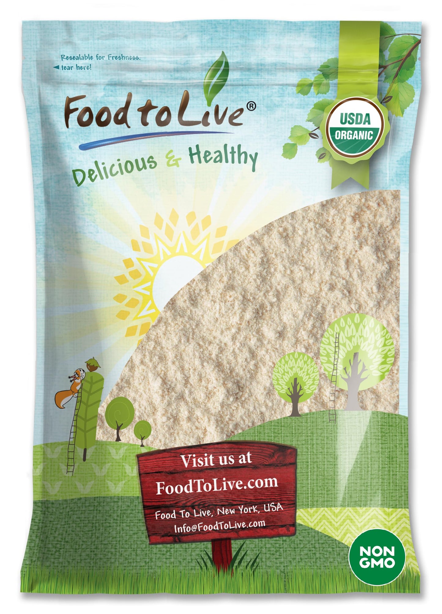Food to Live Organic Almond Protein Powder, 128 oz