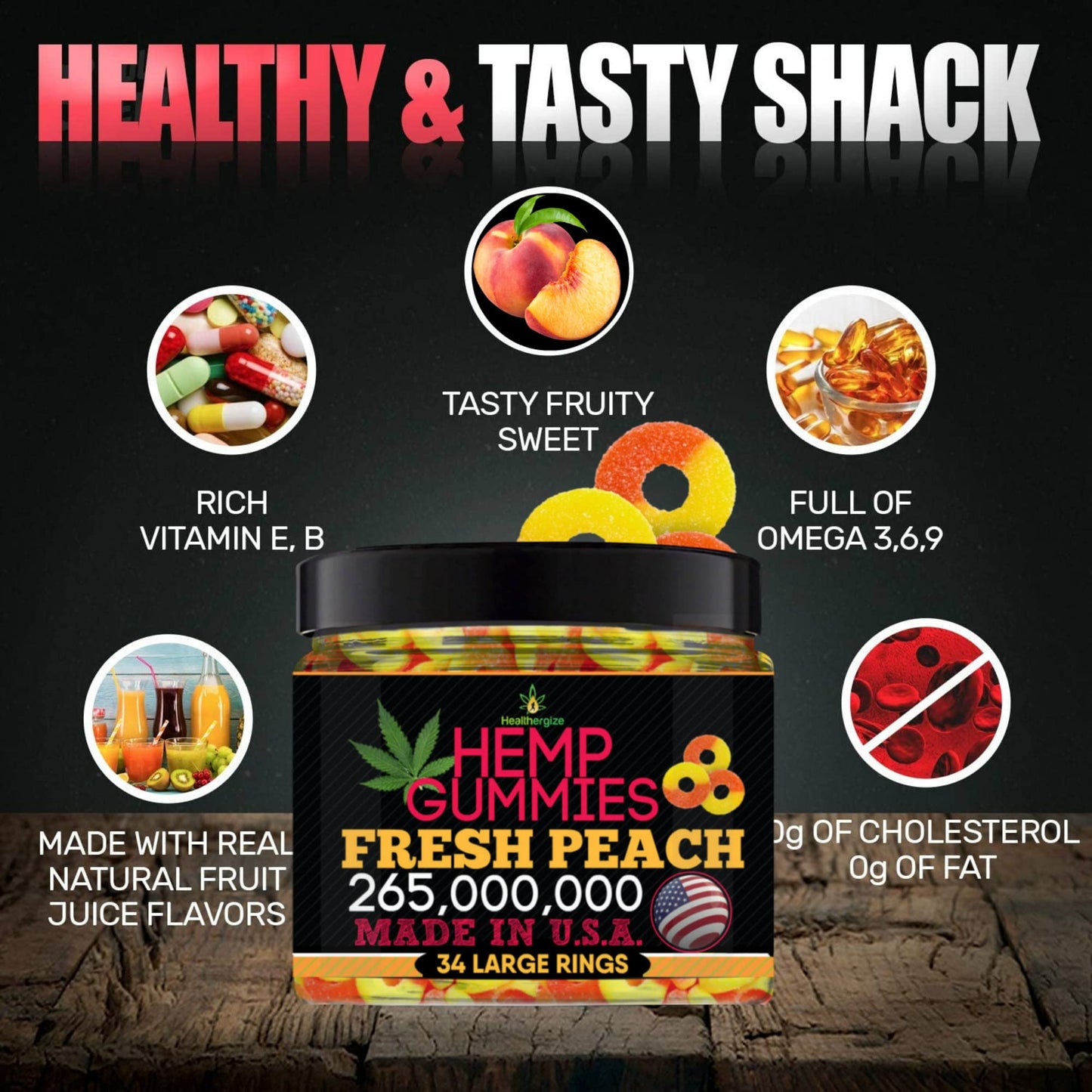 Healthergize Hemp Oil Omega-3-6-9 Capsules, 34 Count