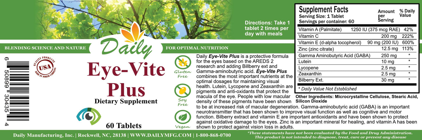 Daily Manufacturing Eye-Vite Plus Tablets, 60 Tablets