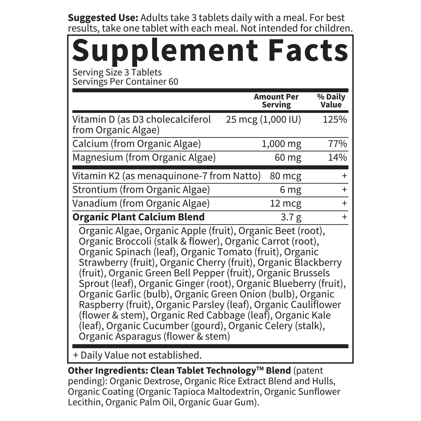 Garden of Life Calcium Supplement with Magnesium & Organic Vitamin D3 K2 Tablet, 180 Count