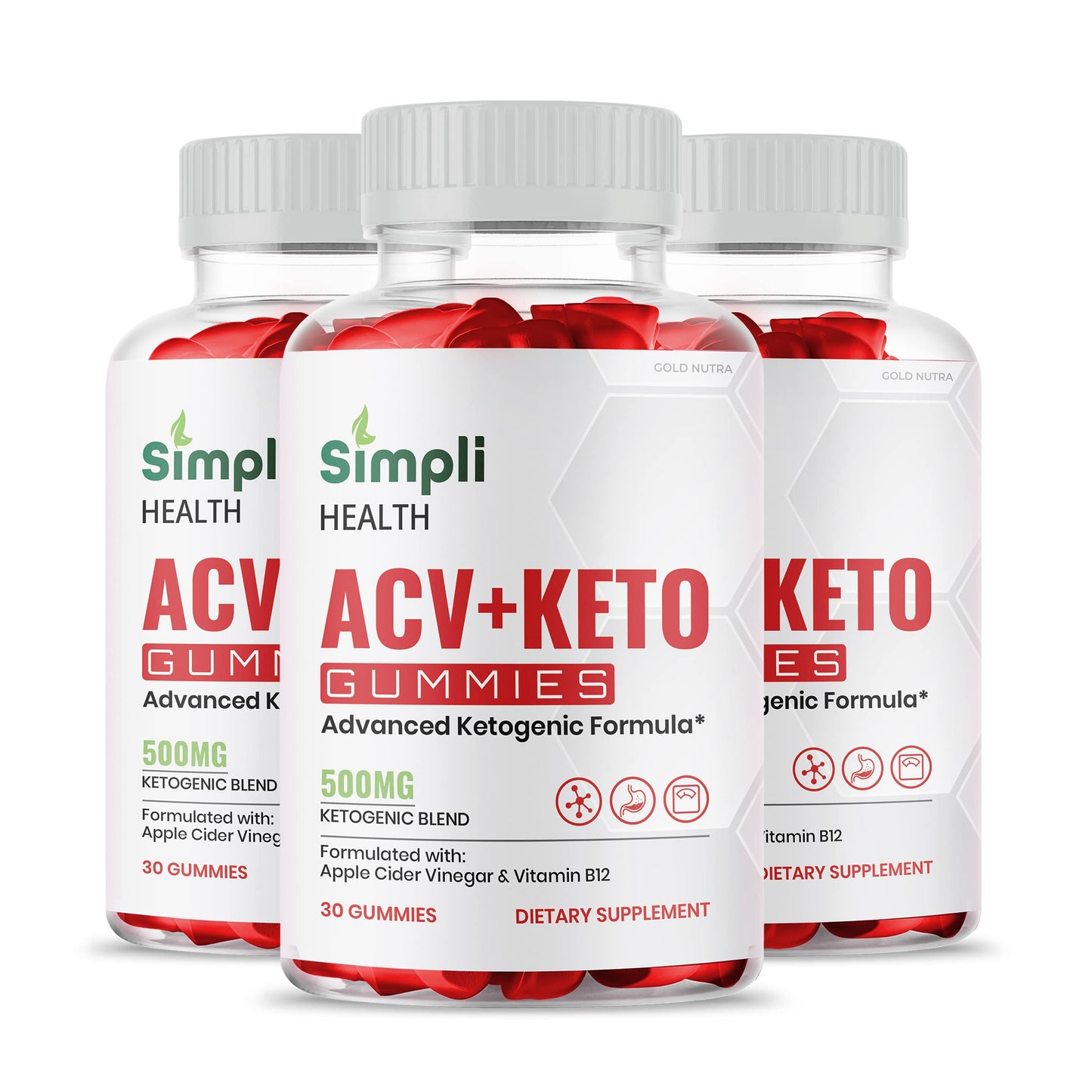 Gold Nutra Simpli Health ACV Keto Gummies, Maximum Strength, 23 Gummies