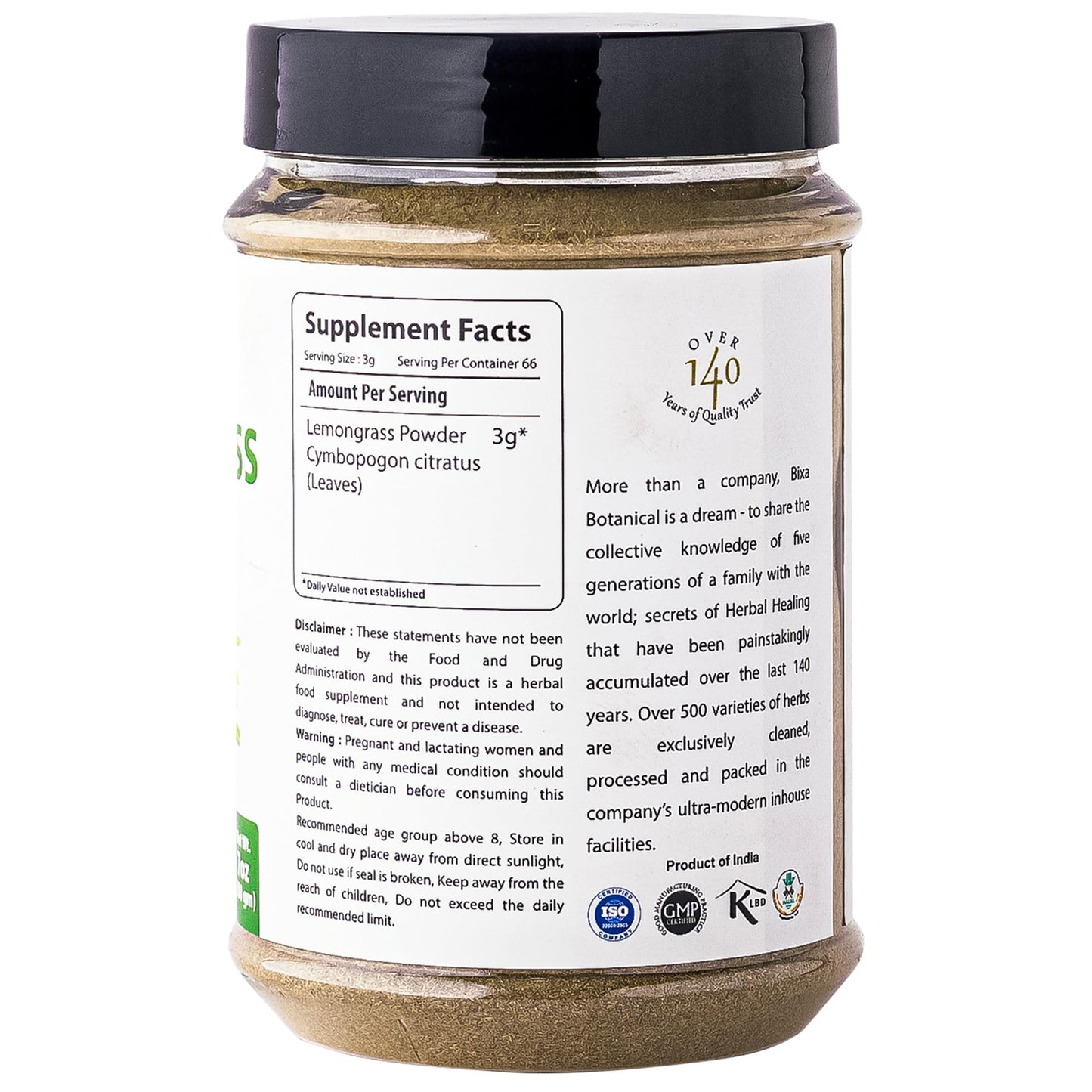 bixa BOTANICAL Lemongrass Powder 7.0548 oz