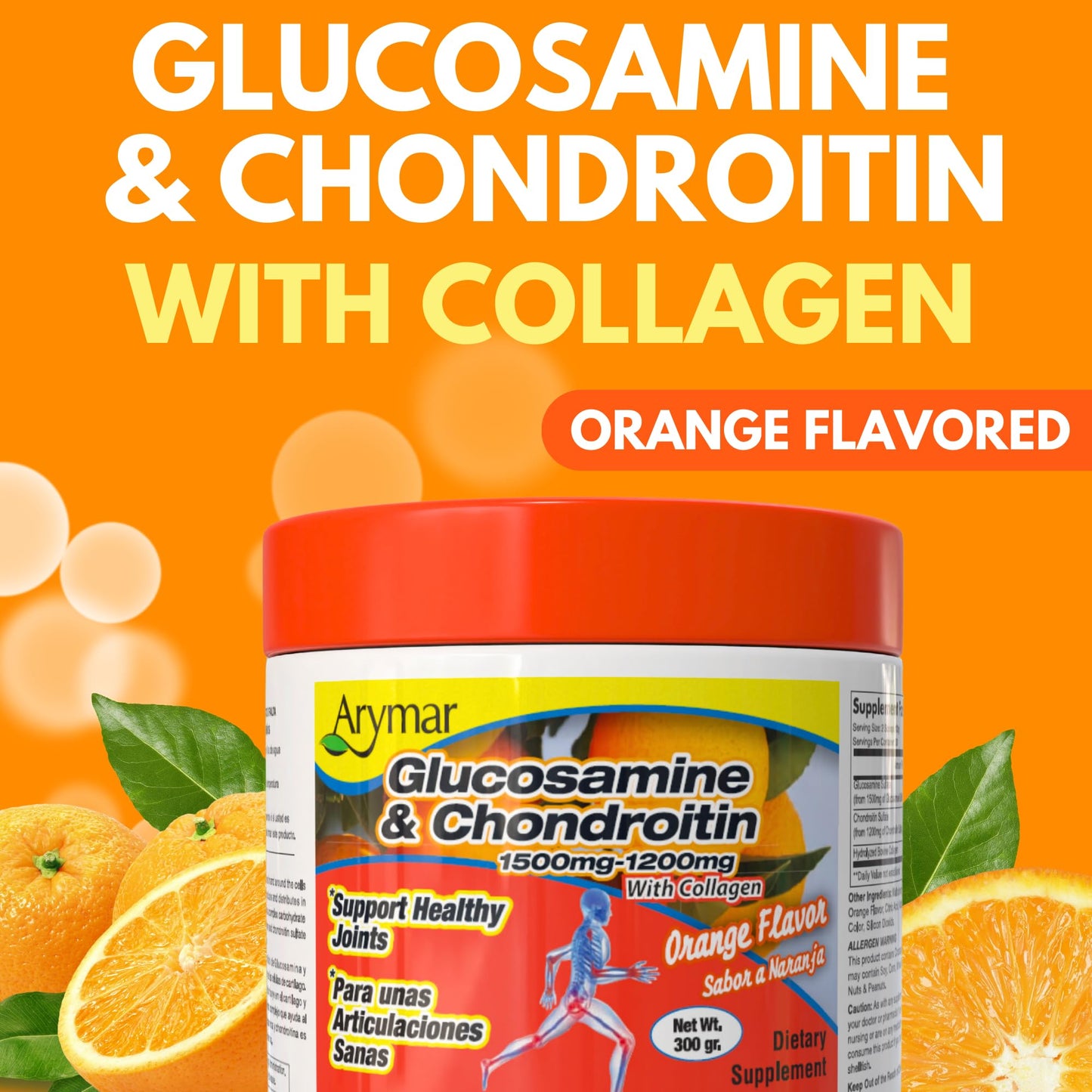 Arymar Glucosamine Chondroitin Powder, 1 Pack, 10.5 oz