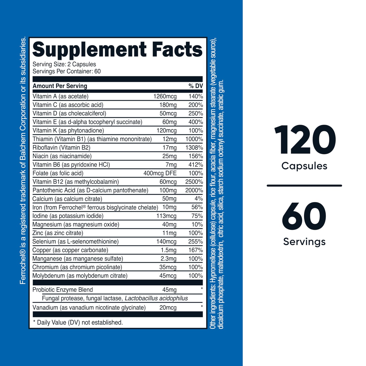 Nutricost Multivitamin with Probiotics Vegetarian Capsules, 120 Count (Pack of 3)