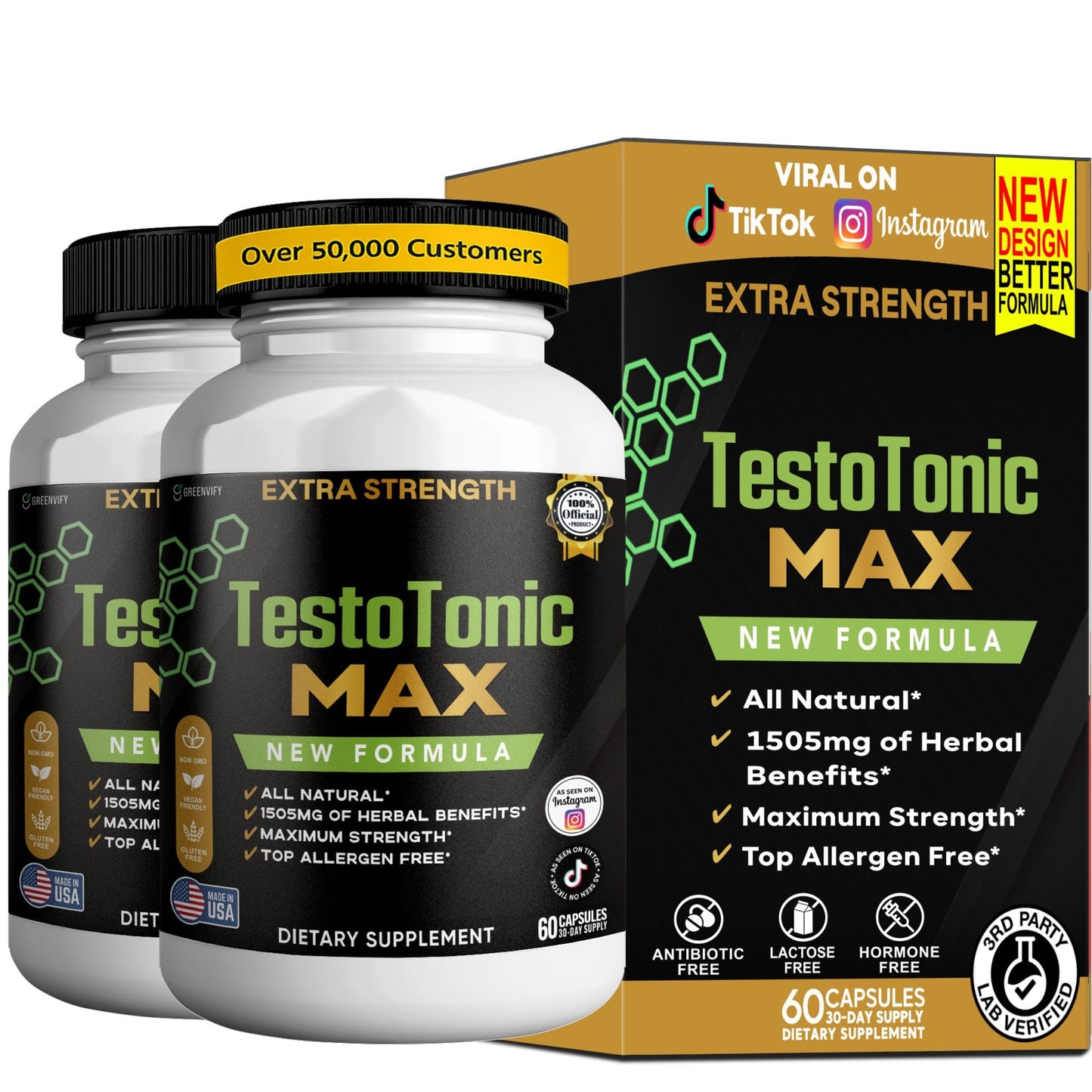 GREENVIFY TestoTonic MAX Dietary Supplement Capsules 60 Capsules