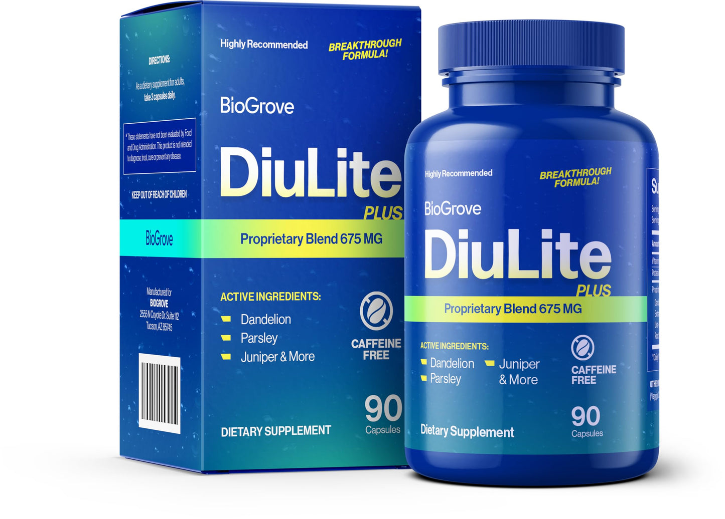BioGrove Water Pills for Swollen Feet and Legs Capsule 90 Count