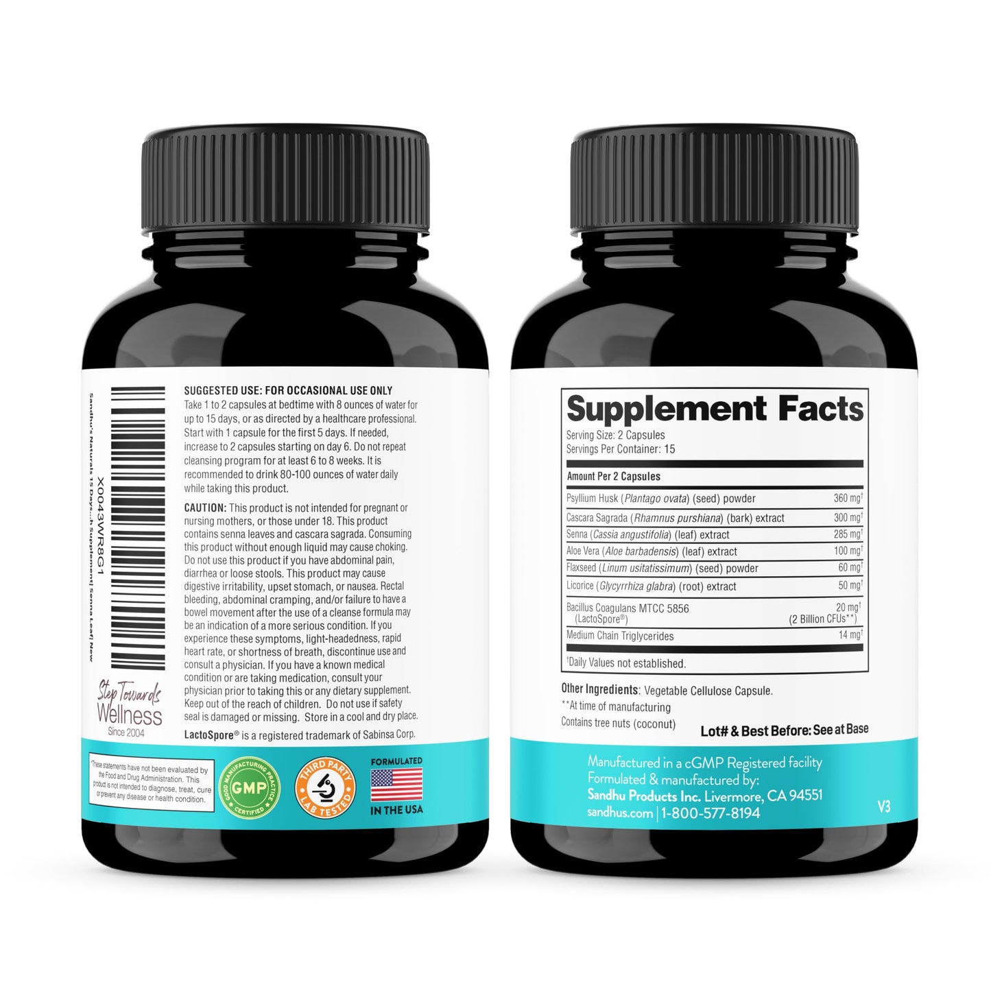 Sandhu's Liver Renew Cleanse Detox Support & 15 Day Gut Cleanse Support Supplement for Women & Men Capsules 100 Count