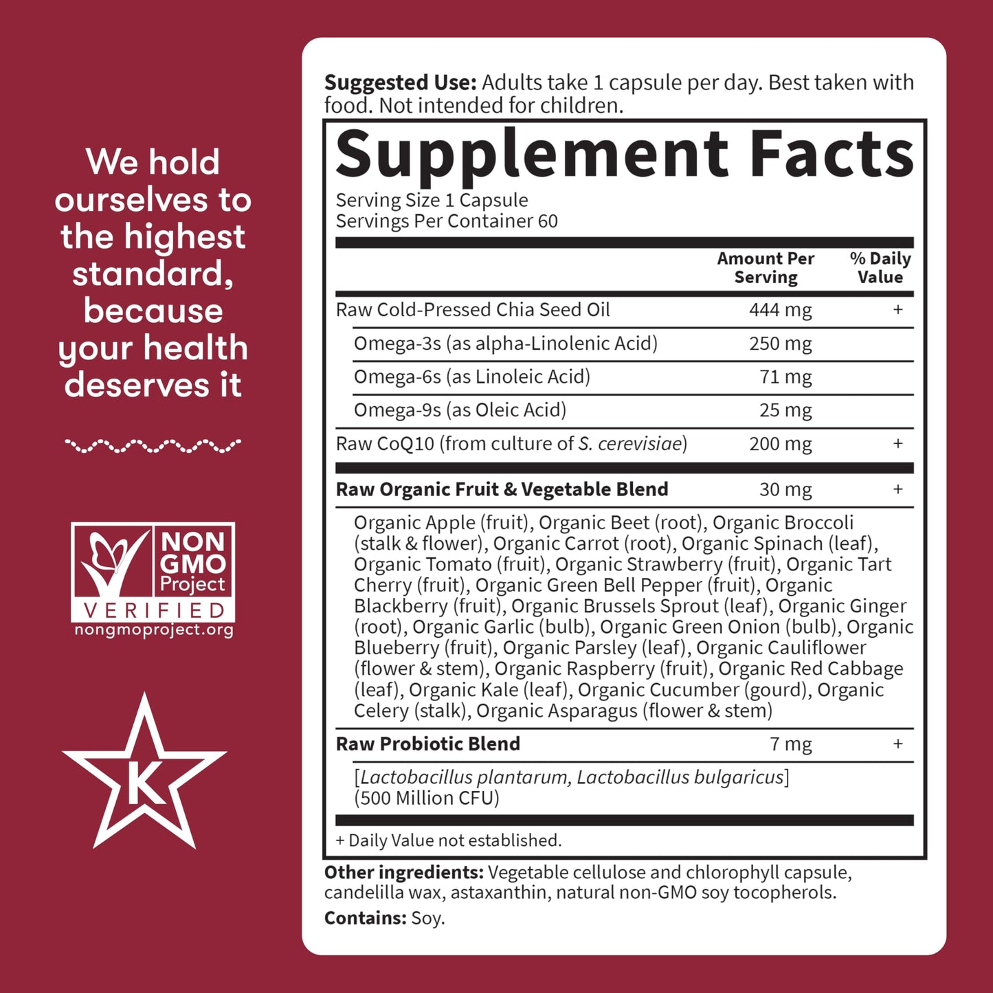 Garden of Life CoQ10 200mg Capsules, 60 Count