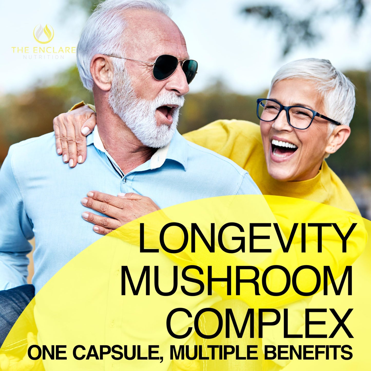 The Enclare Nutrition Mushroom Supplement 10in1 Complex Immune Support, Energy, Nootropic Brain, Immunity Booster Lions Mane, Reishi, Turkey Tail, Cordyceps, Chaga, Maitake, Shiitake, Agaricus Capsules, 180 Count