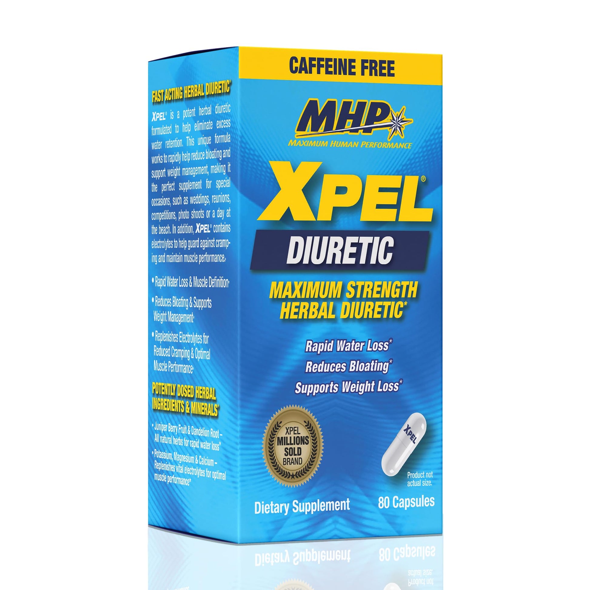 Maximum Human Performance Xpel Maximum Strength Diuretic Water Pills 80 Capsules