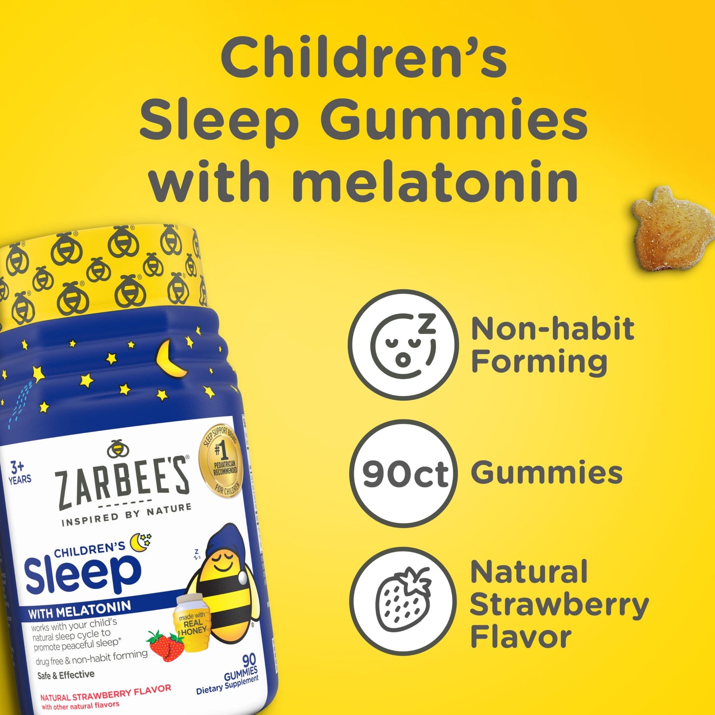 Zarbee's Kids Melatonin Gummies 90 Count