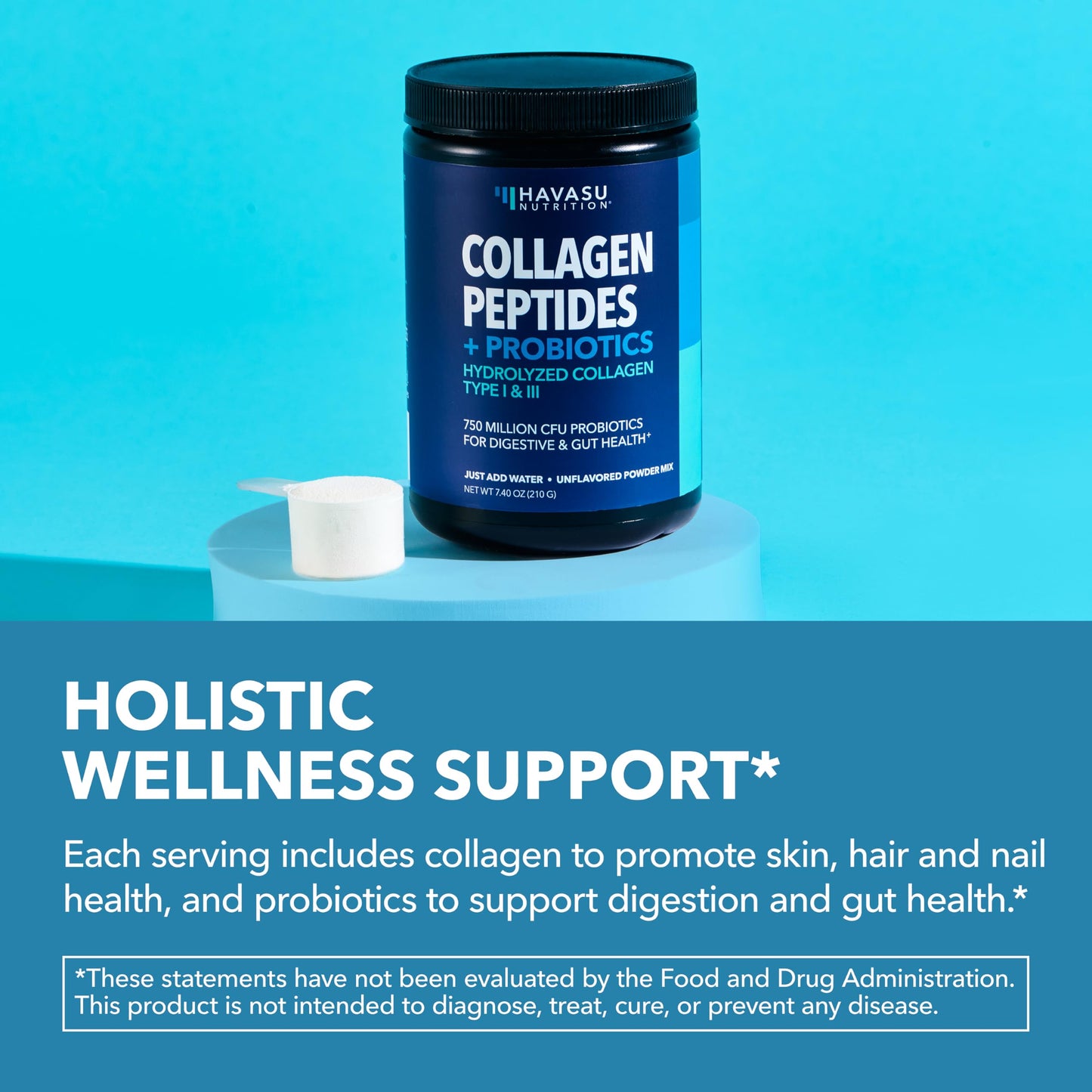 HAVASU NUTRITION Collagen Peptides with Probiotics Powder 7.4 oz