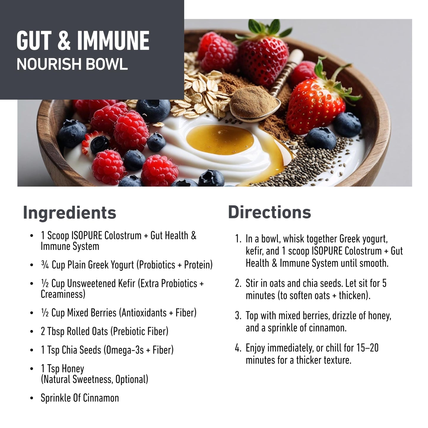 Isopure Colostrum + Gut Health & Immune System Support Powder, 5.29 Ounce