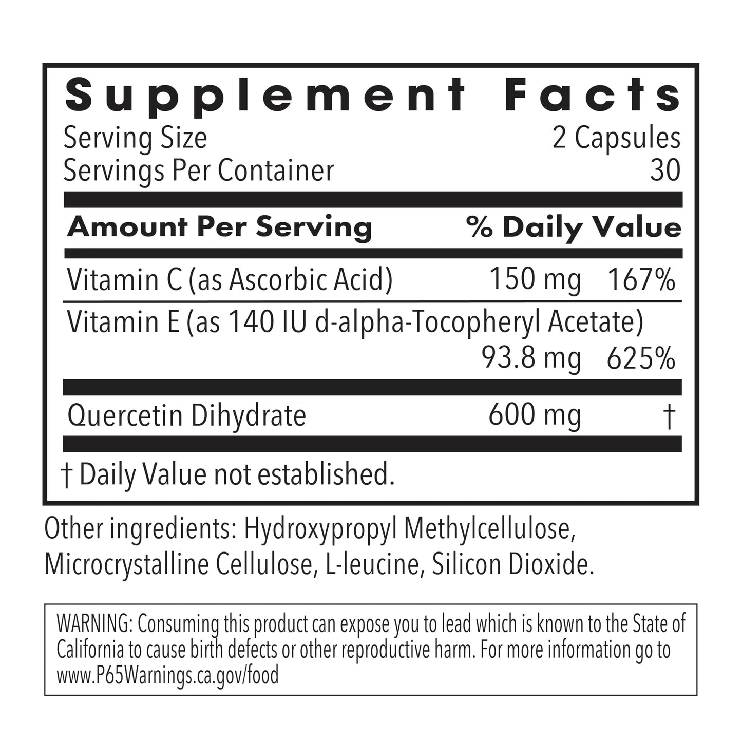 Allergy Research Group ARG Quercetin 300 Capsule, 60 Capsules