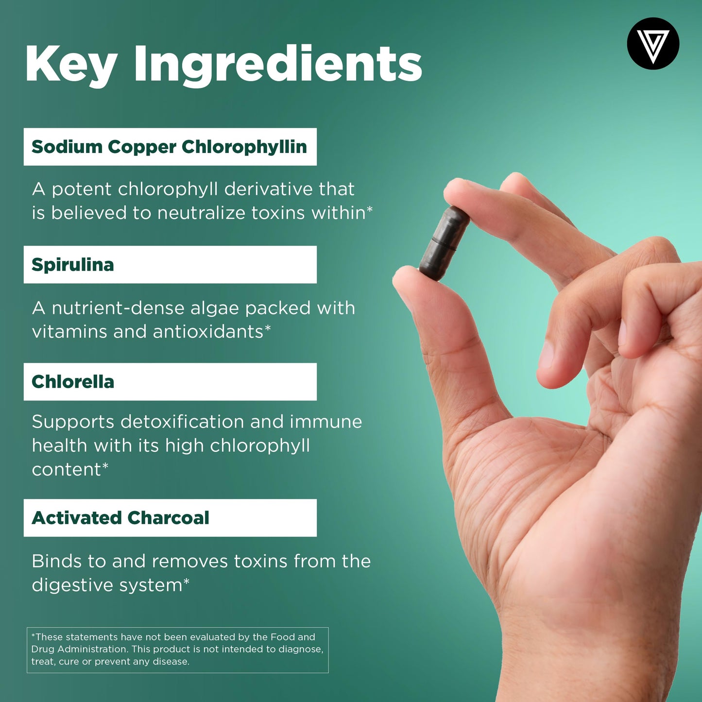 Vital Vitamins Chlorophyll Capsules 60 Capsules