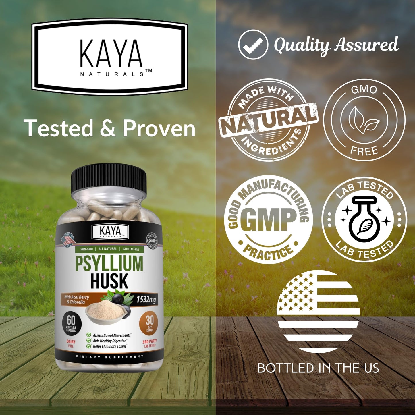 Kaya Naturals Psyllium Husk Capsules 120 Capsules
