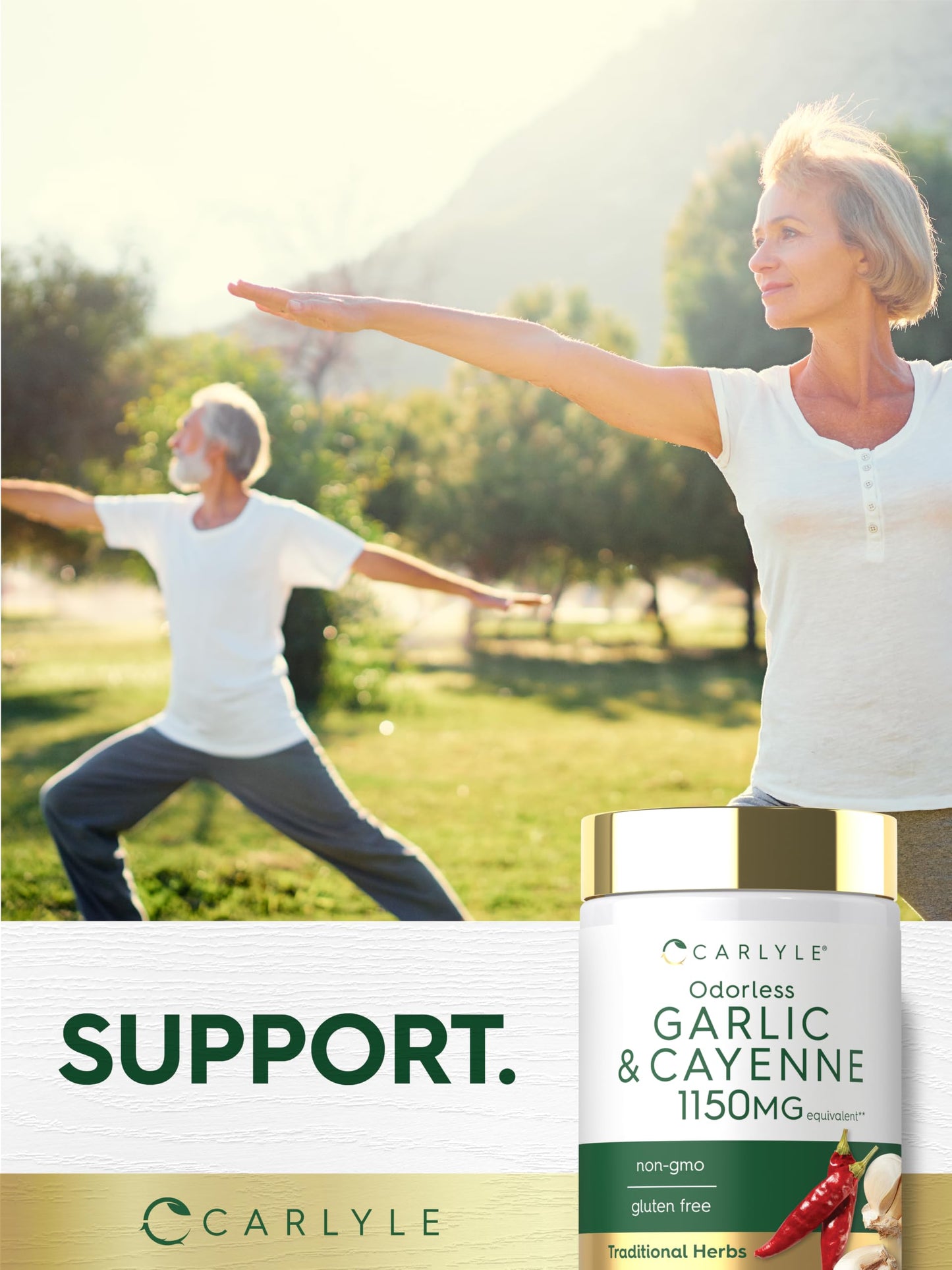 Carlyle Odorless Garlic and Cayenne Supplement Softgels 200