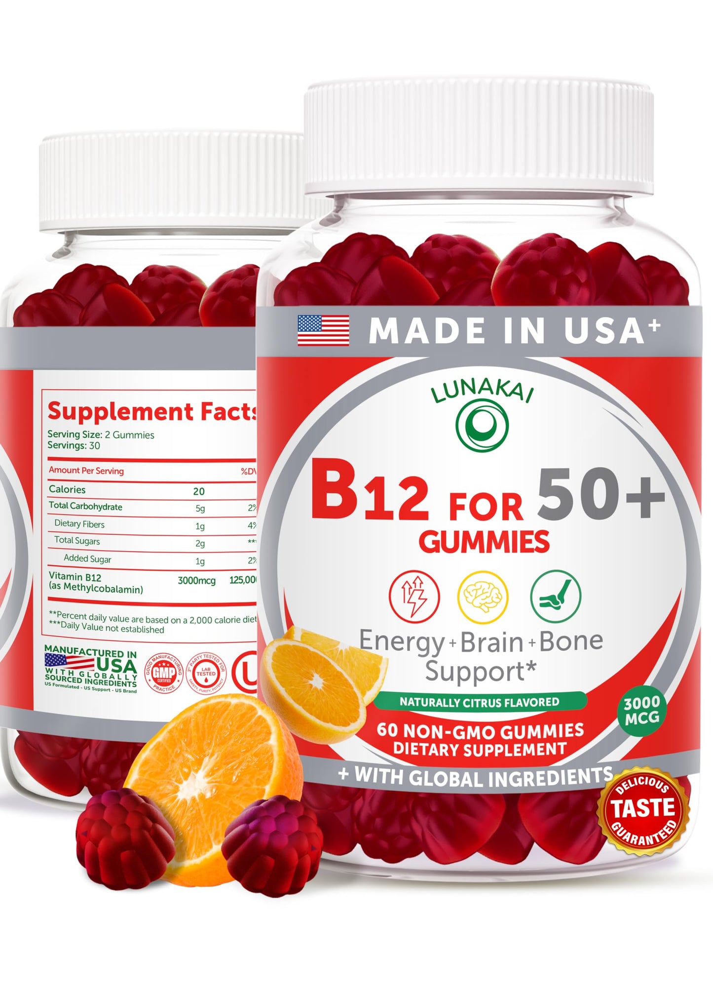 Lunakai Vitamin B12 Gummies 60 Count