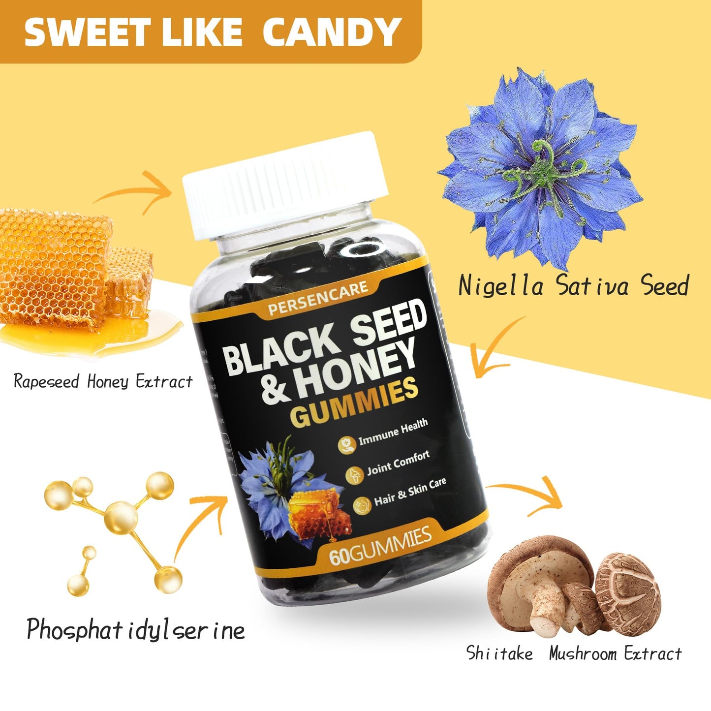 VAEYAE Black Seed Oil & Honey Gummies 60 Count