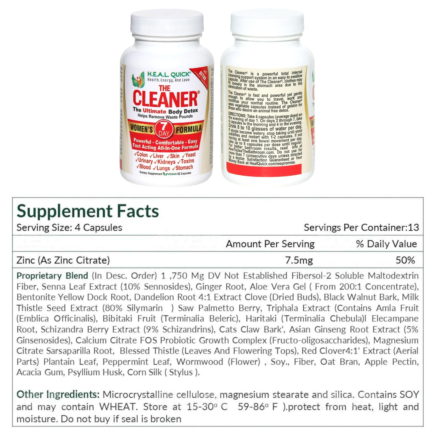 Century Systems The Cleaner Detox Capsule, 52 Count