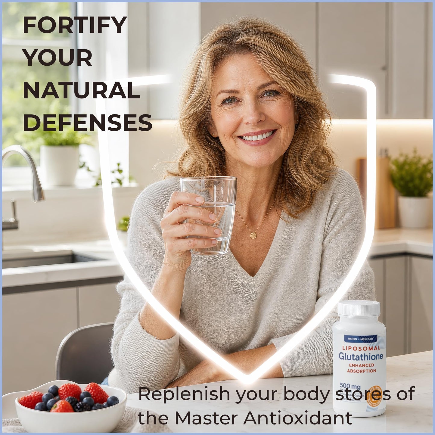 Moon + Mercury Liposomal Glutathione Supplement, 60 Capsules