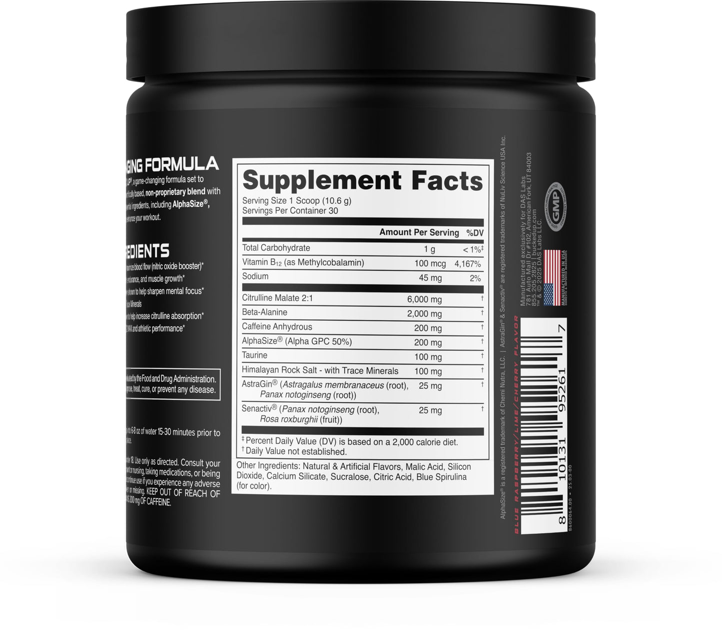 Bucked Up Pre Workout Freedom Pop Powder 12.5 Ounce