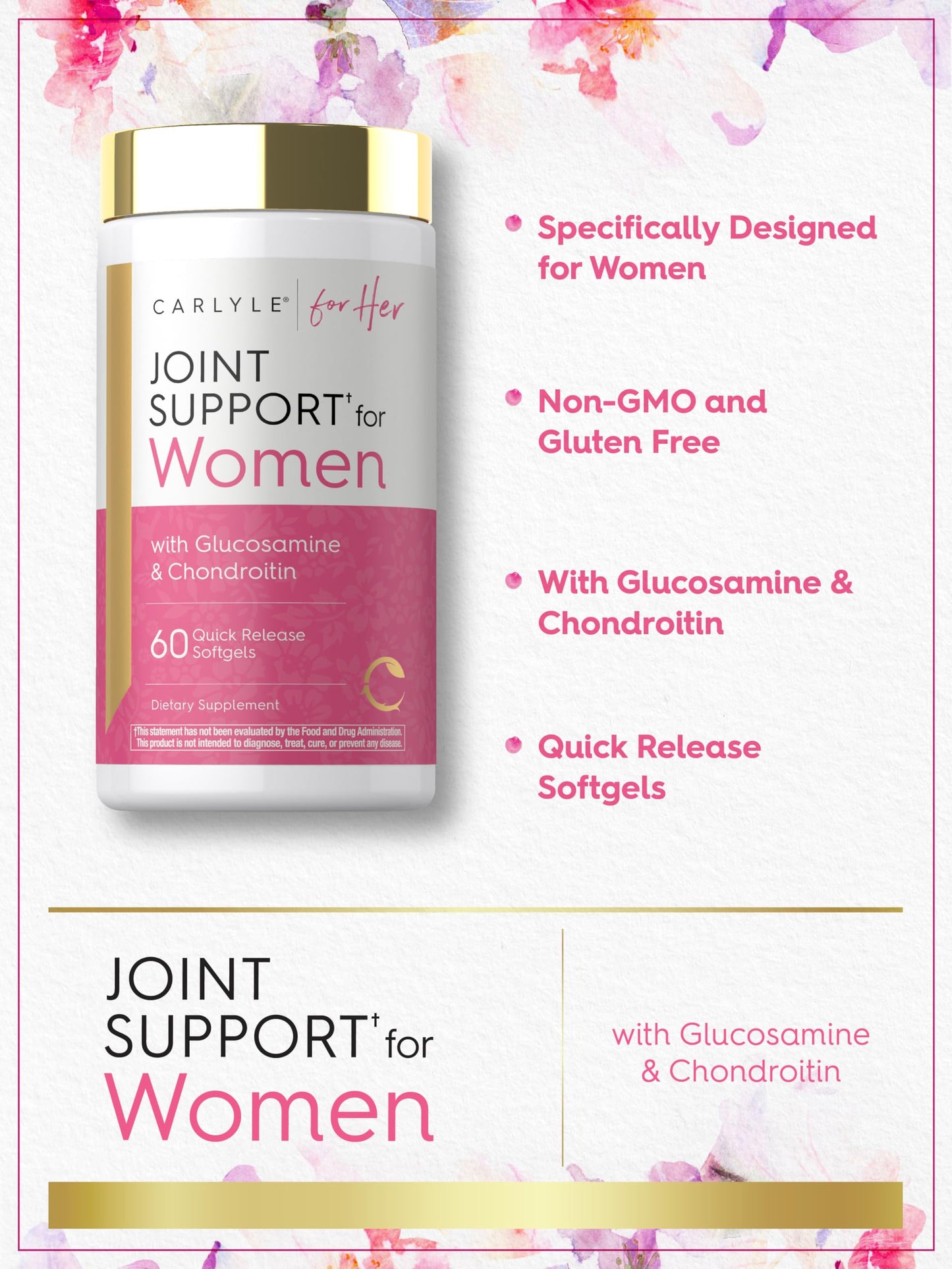 Carlyle Joint Support for Women Softgels 60 Count