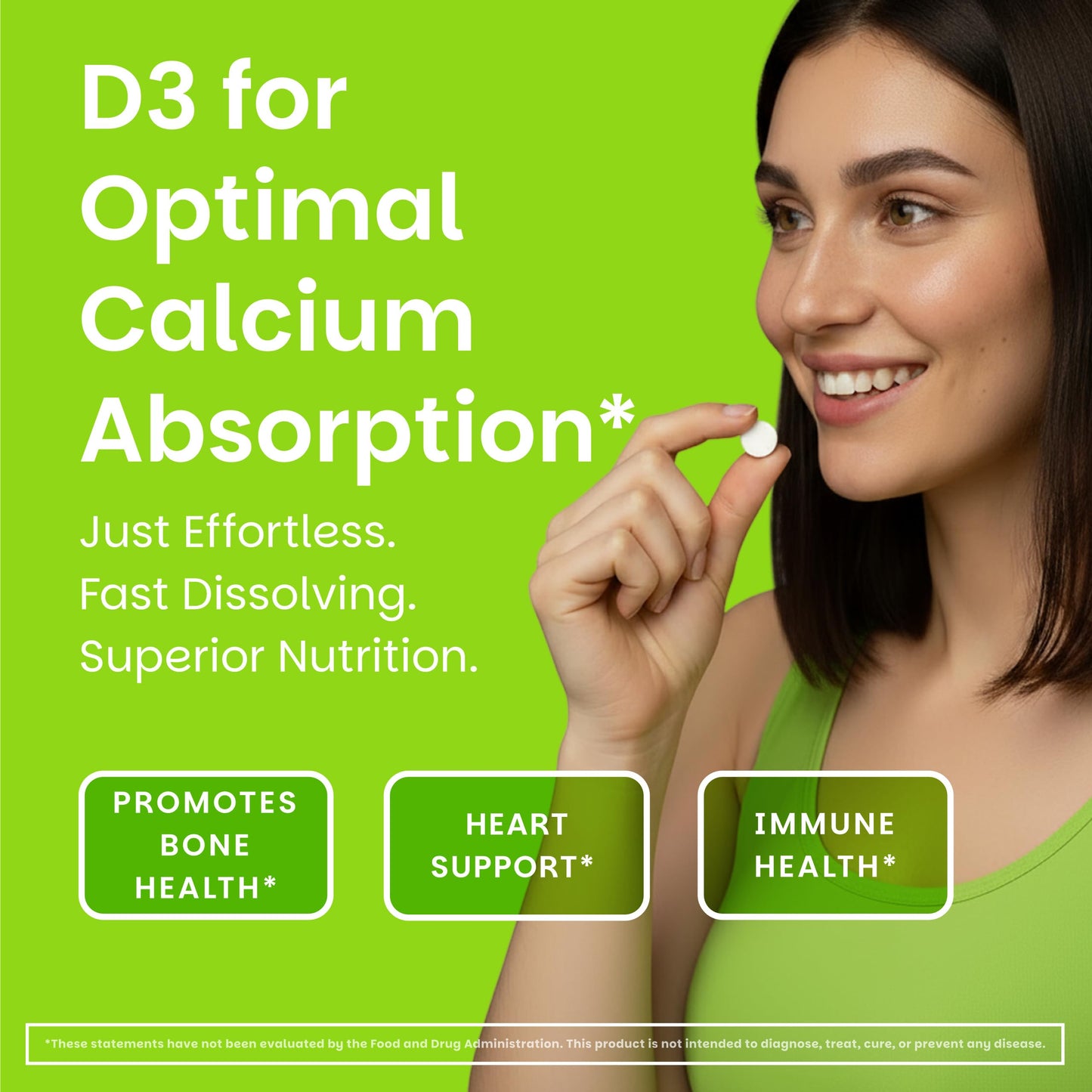 EZ Melts Vitamin D3 5000 IU Dissolvable Tablets, 180 Tablets