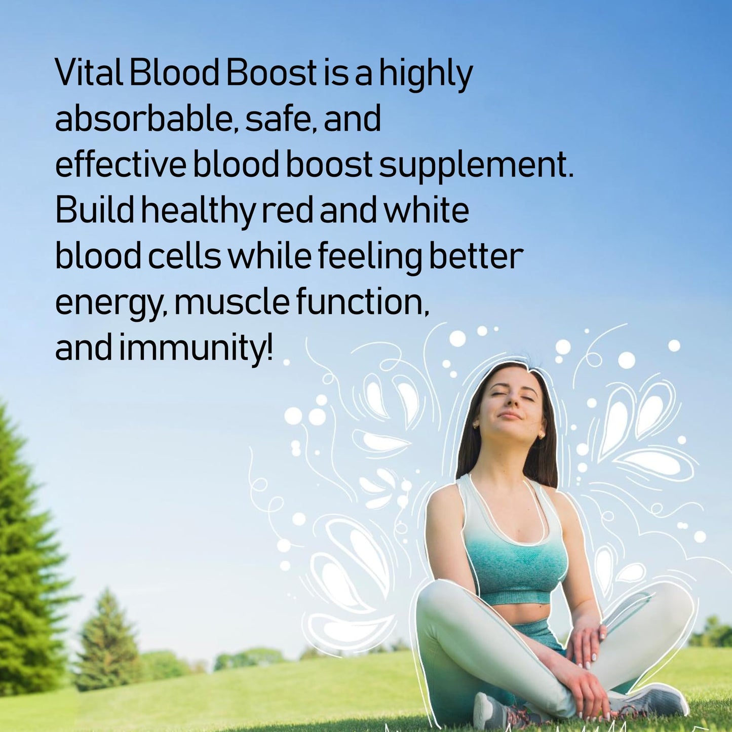 NANOWELL Vital Blood Boost – Dietary Supplement with Iron, Selenium, Zinc, Vitamin B12 & Folic Acid 90 Tablets