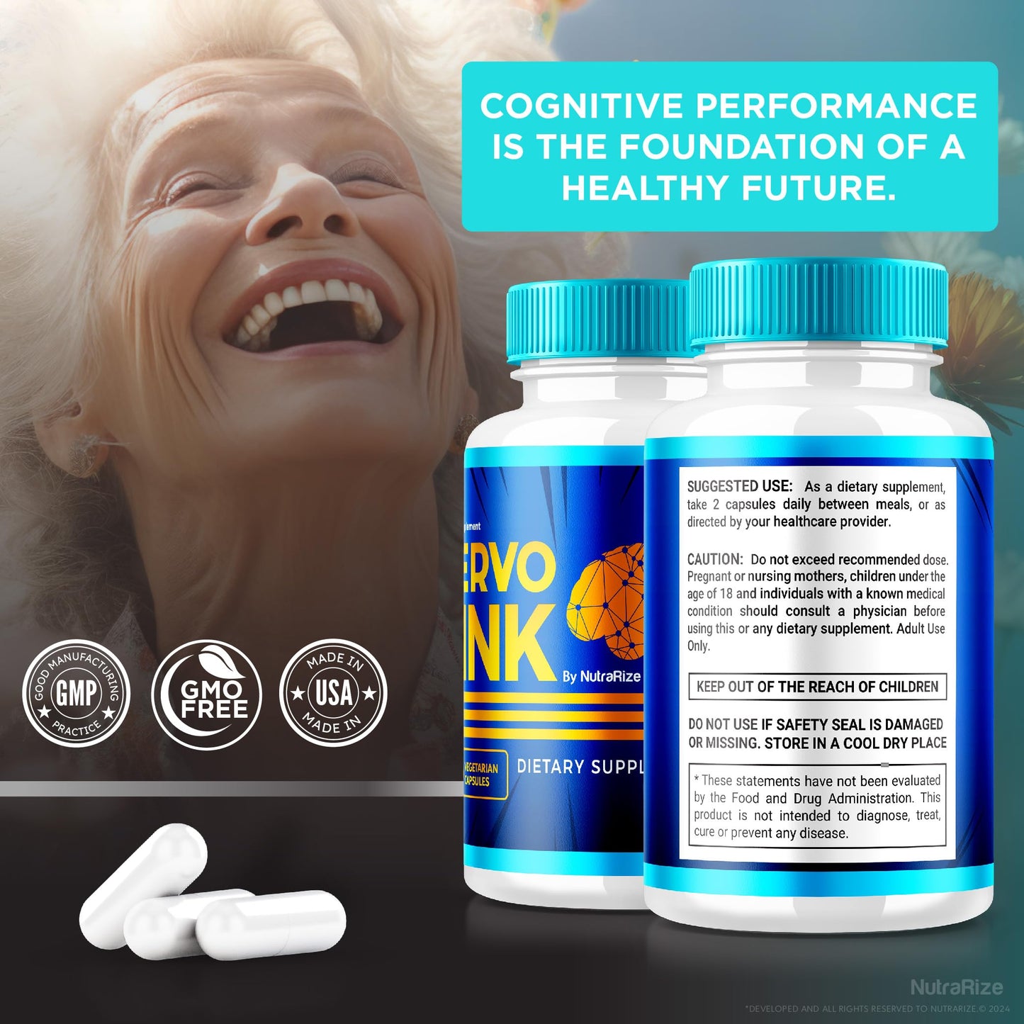 NutraRize NervoLink Daily Support Capsules, 60 Count