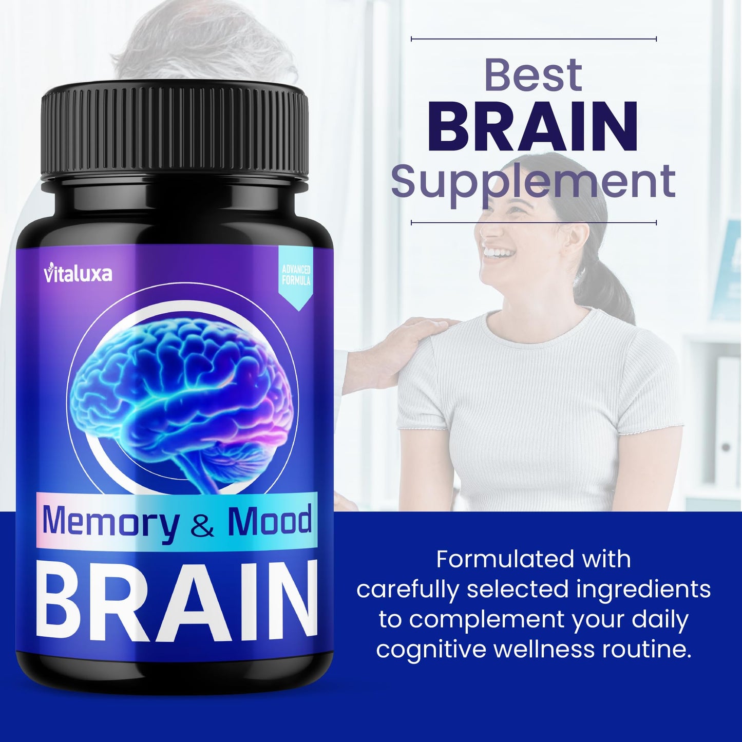 Vitaluxa Brain Memory and Mood Capsules, 180 Capsules