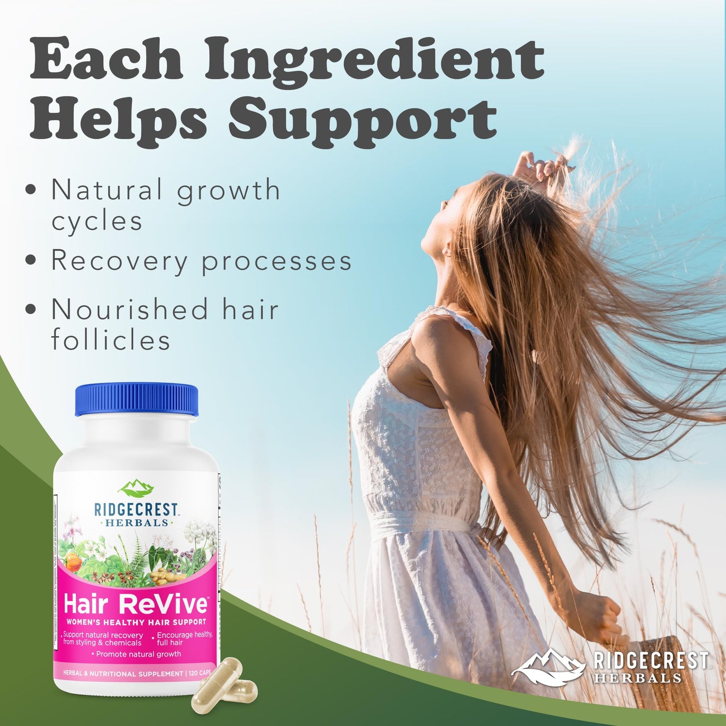 RidgeCrest Herbals Hair ReVive Capsules 120