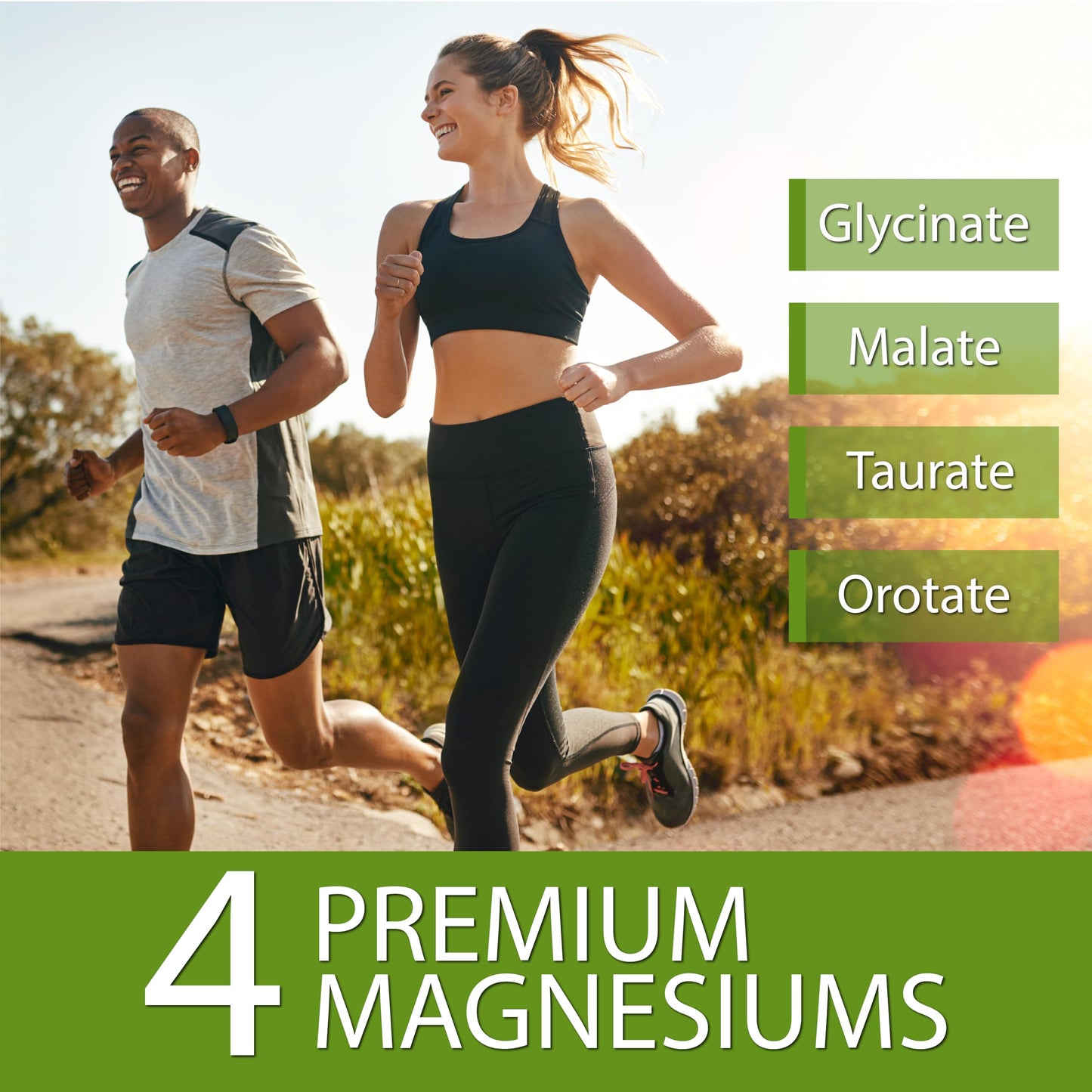 Active Lifestyle Magnesium Fusion 4X, Glycinate, Taurate, Malate, Orotate Complex Capsules, 60 Count
