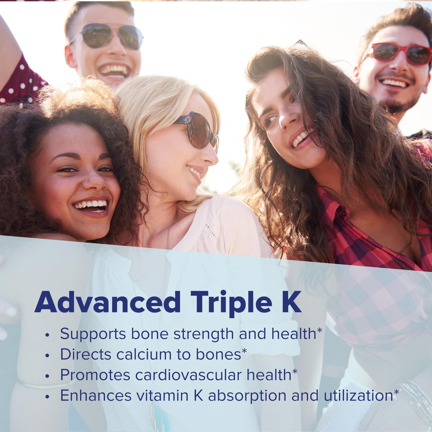 Superior Source Advanced Triple K Bone Health & Strength Support Immunity Support Formula with Vitamins K1 & K2 Instant Dissolve Tablets, 30 Count