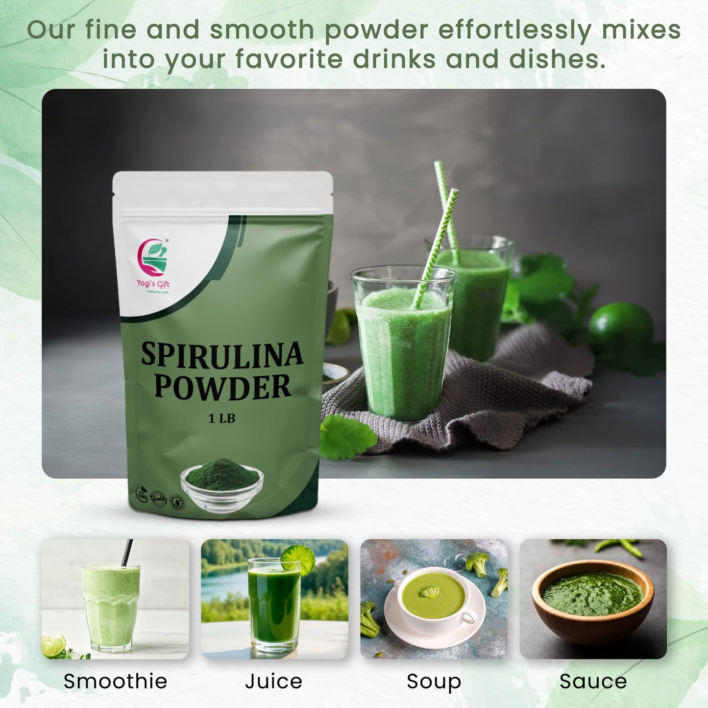 YOGI’S GIFT – Celebrating health Spirulina Powder 16 Ounce