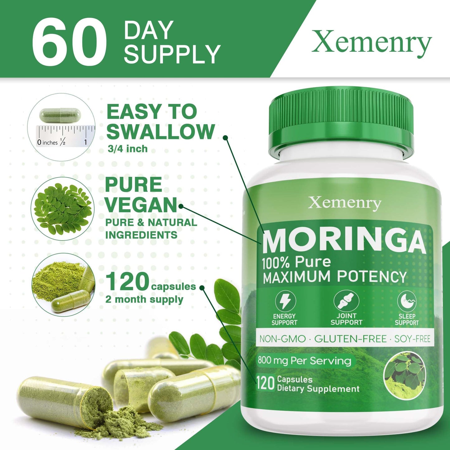 Xemenry Moringa Capsules 120 Capsules