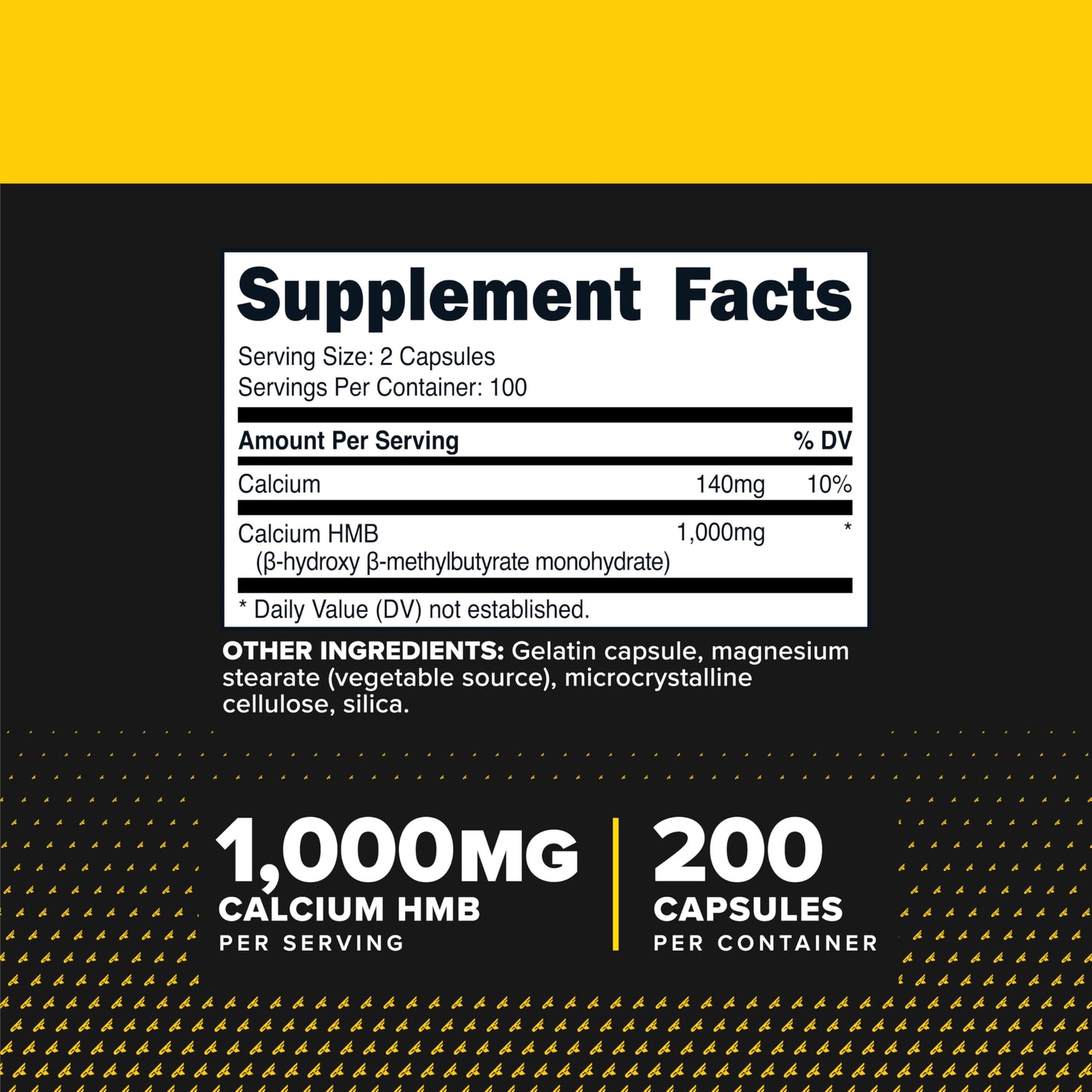 Primaforce HMB 1000mg Calcium β-Hydroxy β-Methylbutyrate Capsule, 200 Capsules