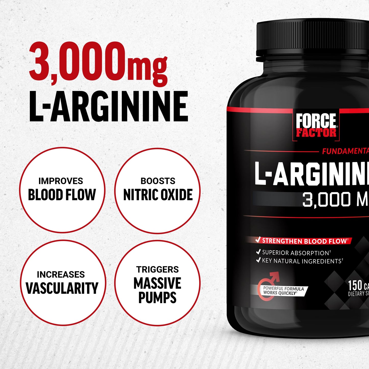 Force Factor Longjack Tongkat Ali Max Men's Vitality L-Arginine Nitric Oxide for Muscle Building 210 Capsules
