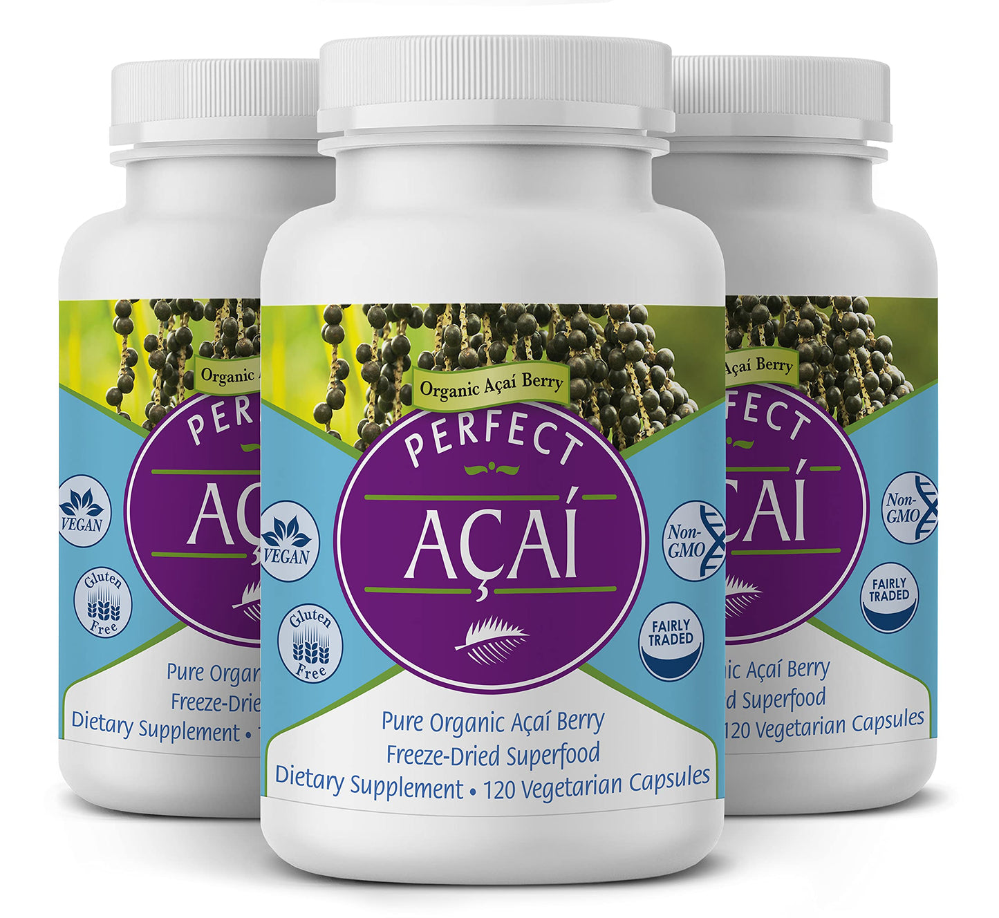 Perfect Supplements Perfect Acai Capsules 120 Capsules, 3 Pack