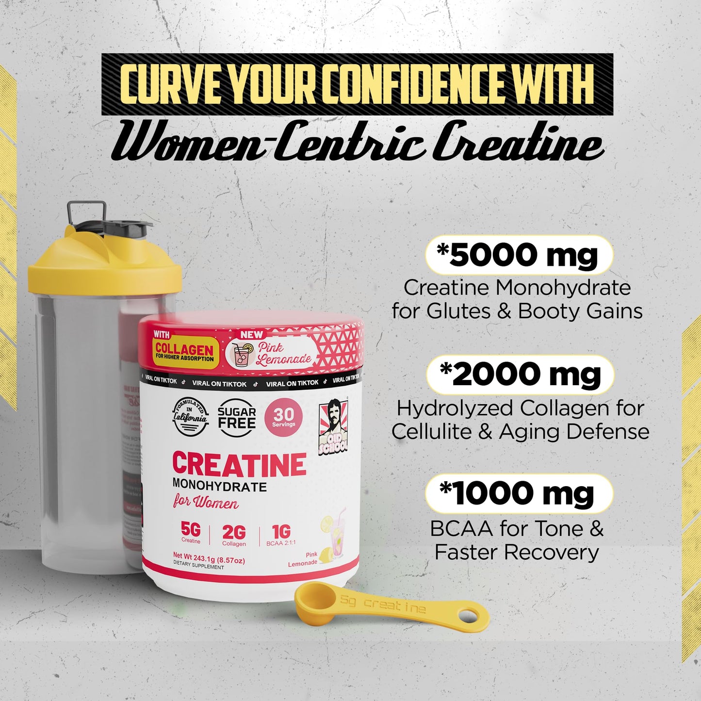Old School Labs Creatine for Women Powder 8.57 Ounce