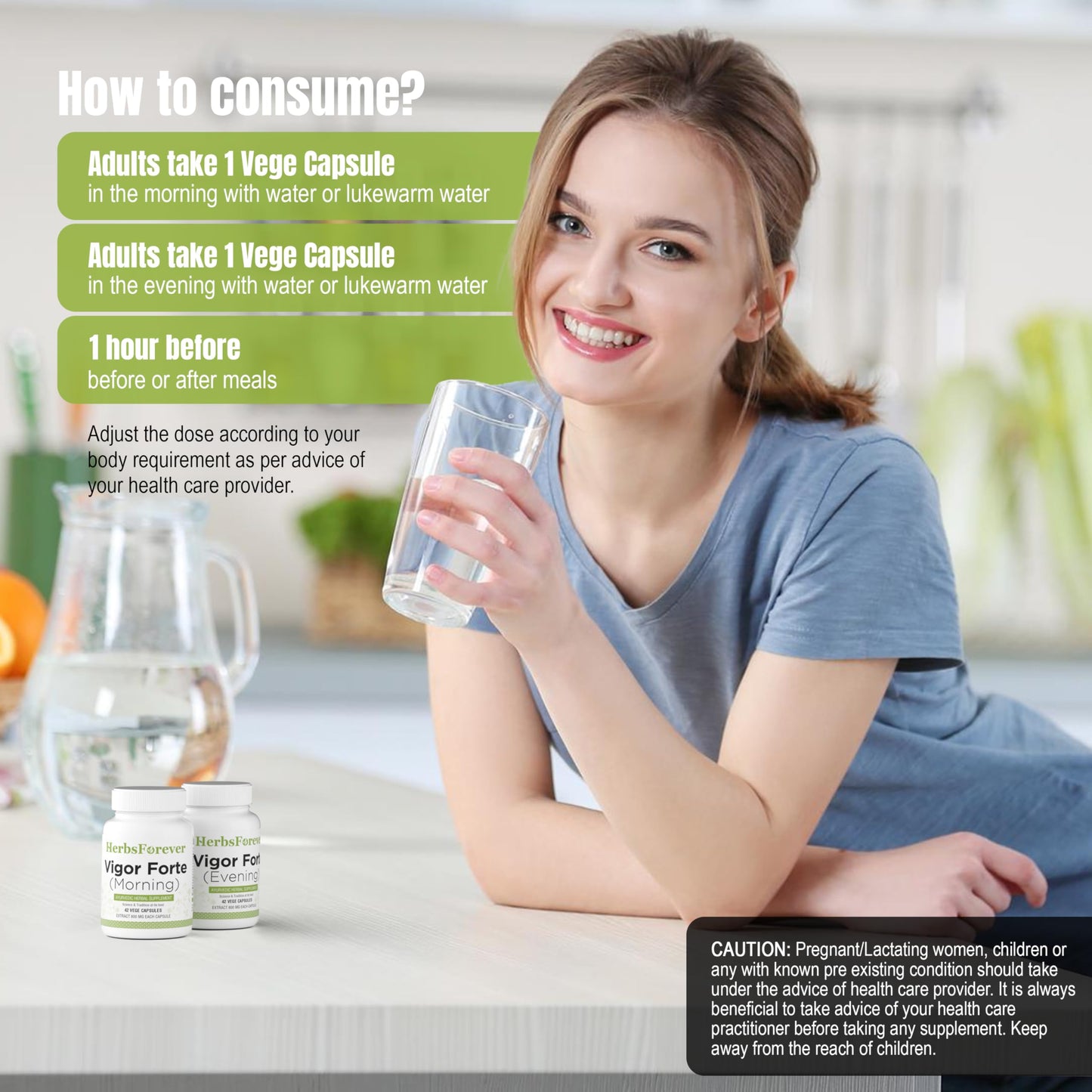 Herbsforever Vigor Health Forte Combo Capsules 84 Count
