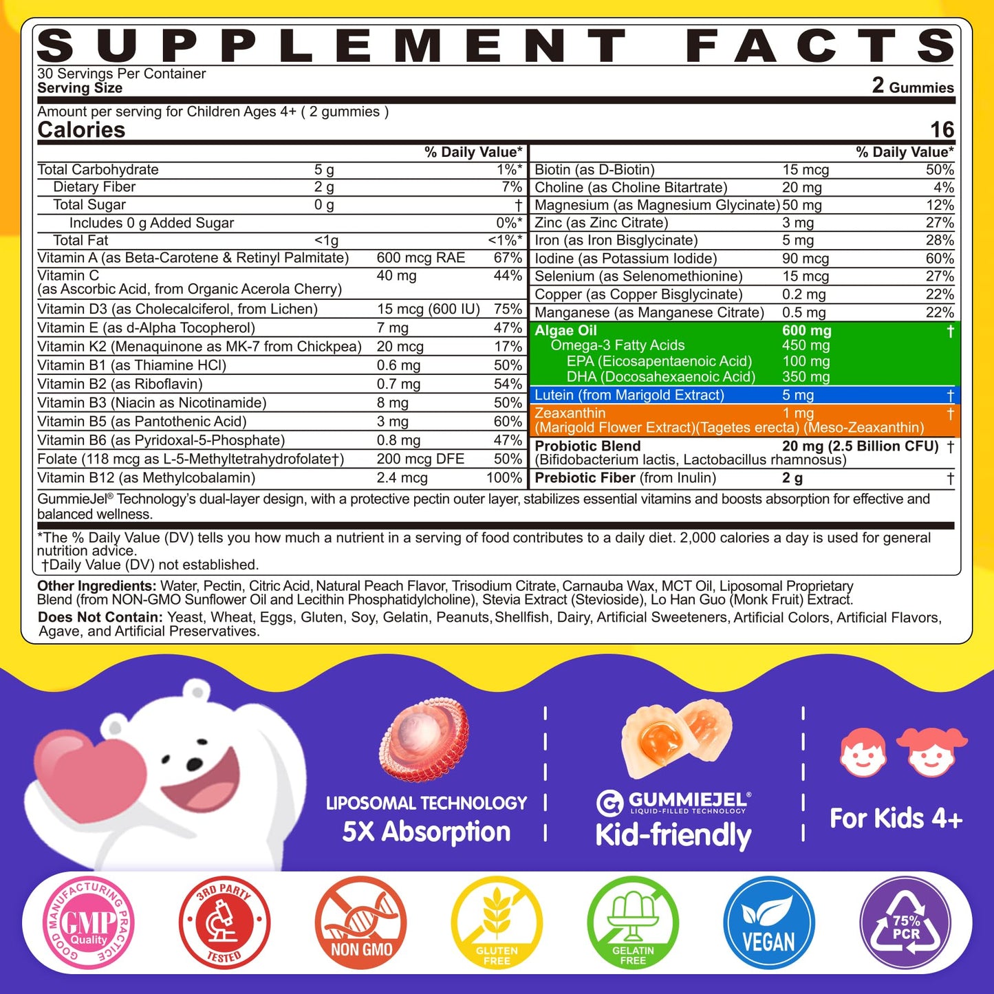 EnvyCure Zeolite Detox + Multivitamin for Kids Gummies, 180 Count