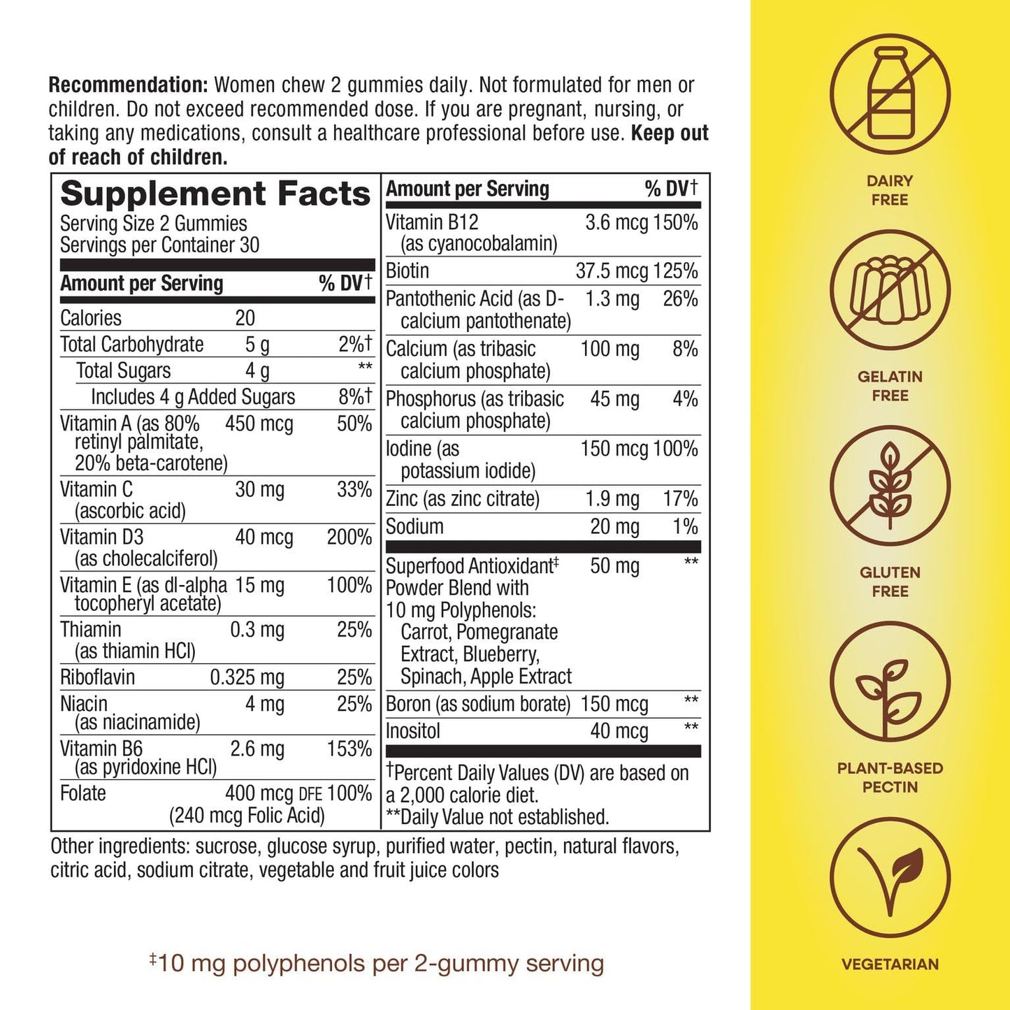 Nature's Way Alive! Women’s Multivitamin Gummy Chewable, 60 Gummies
