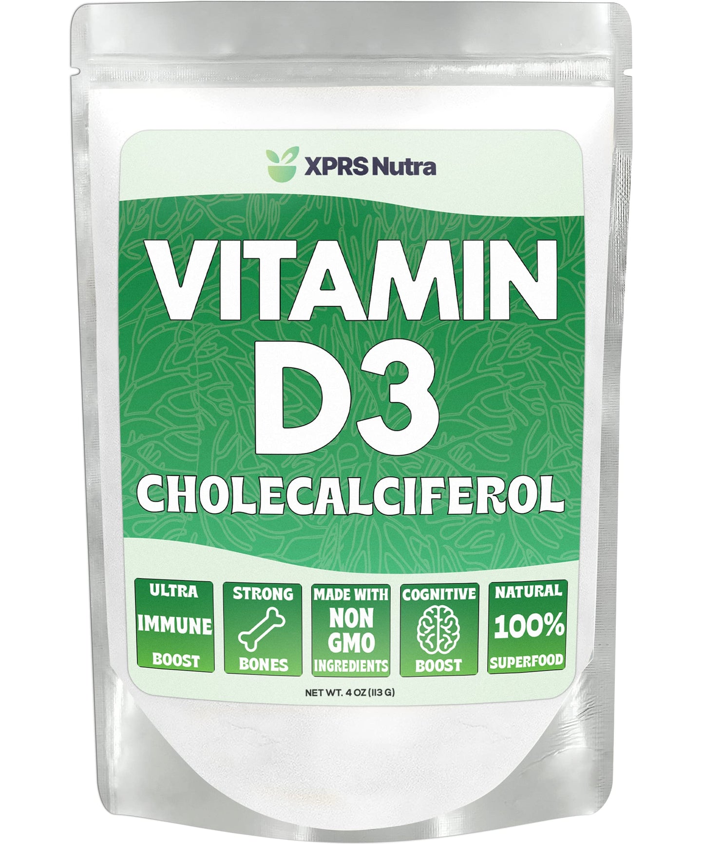 XPRS Nutra Vitamin D3 Powder (Cholecalciferol), 4 Ounce