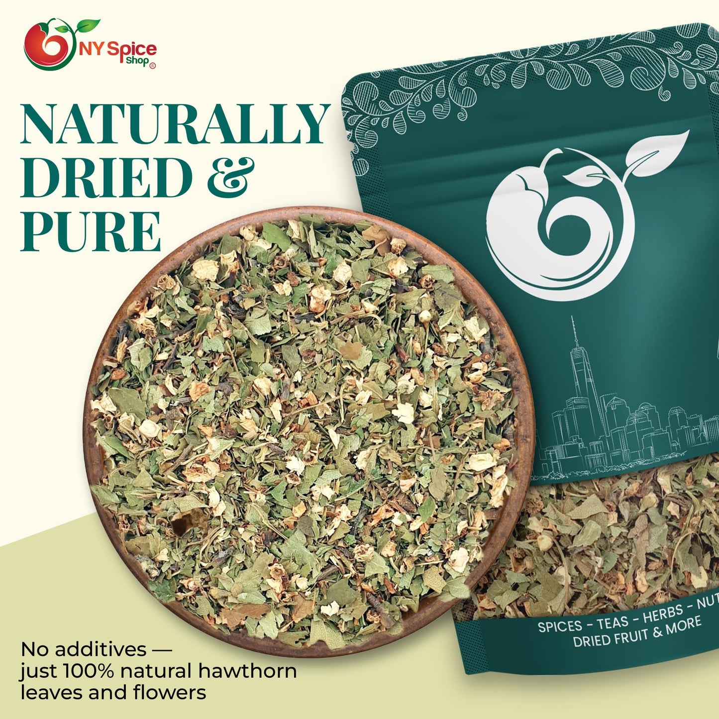 NY Spice Shop Hawthorn Leaf and Flower Cramp Bark Powder 2 Ounce